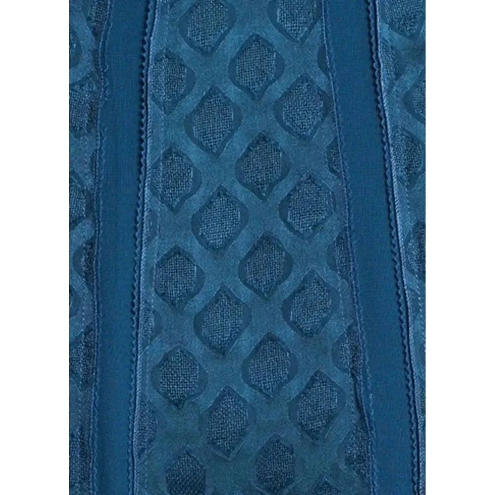 Tory Burch Hadley A-Line Dress, Deep Sea Blue Silk, Slvls., NWOT, Sz. 6